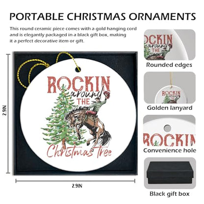 Cowboy Christmas Ornaments - Western Holiday Decor for Tree - Social Work4
