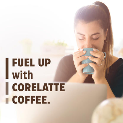 Corelatte Coffee 360 Nutrition, Collagen Protein, Fiber, Multivitamins, Whole Food Antioxidants and More: Medium Dark Roast 12 count, All in One Coffee - Coffee Pods