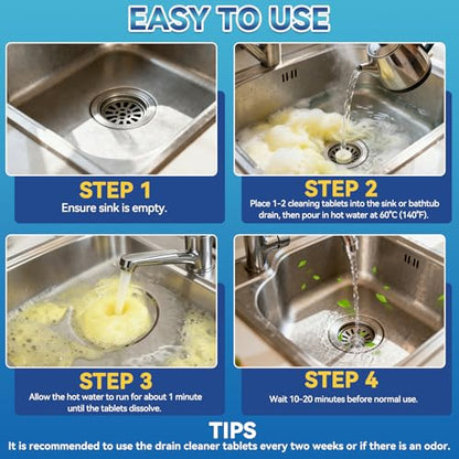 Garbage Disposal Cleaner Tablets Deodorizer 25 Pack - Sink & Drain Freshener