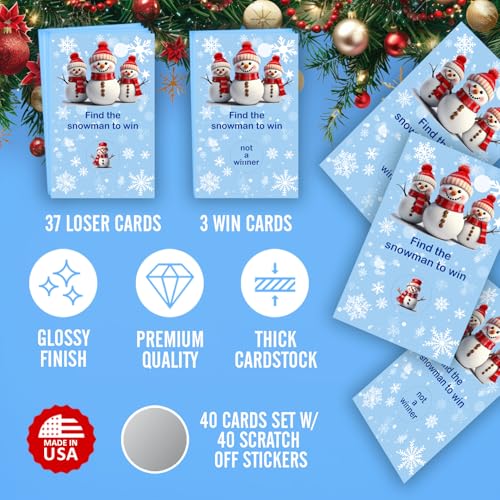 Christmas Party Game Scratch Off Cards Snowflakes Set of 40