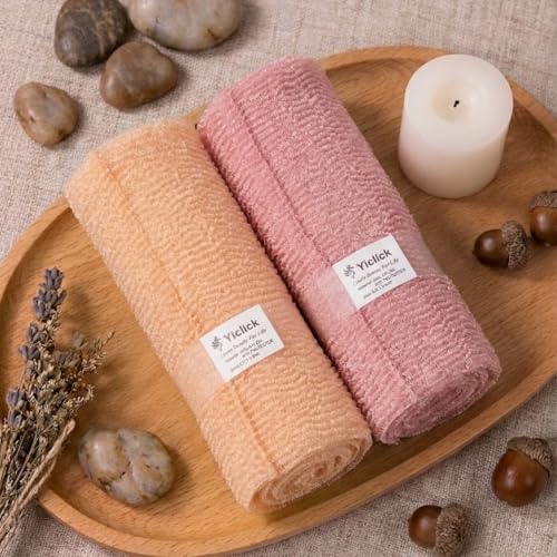 2PCS Exfoliating Washcloth Towels Loofah Sponge Body Scrubber for Shower & Bath