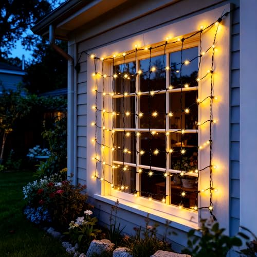Joiedomi Christmas Net Lights 150 Warm White 4x6 Feet Indoor Outdoor Decor
