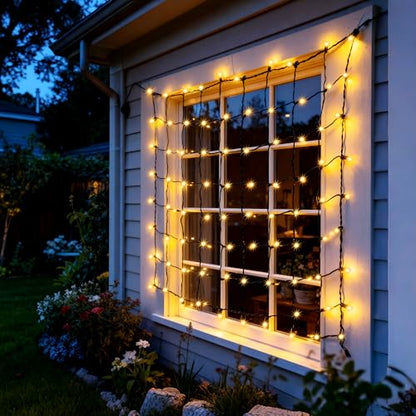 Joiedomi Christmas Net Lights 150 Warm White 4x6 Feet Indoor Outdoor Decor