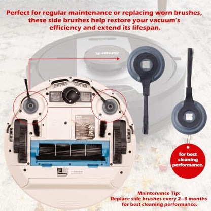 4-Pack Replacement Side Brushes for Shark Robot Vacuums - Compatible with Model #1171FK870