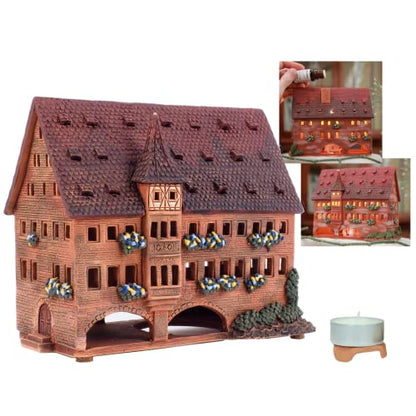 Ceramic Light House Miniature Candle Holder - Handmade Nurnberg Collectible