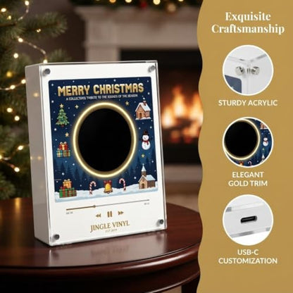 Christmas Vinyl Fridge Magnet Player with NFC Music Discs USB-C