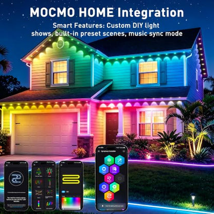 500FT RGB+IC Outdoor String Lights with App & Remote - Waterproof Garden Decor