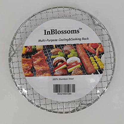 InBlossoms Versatile Round 304 Stainless Steel Cooling Rack Baking,Heat Resistant Rust Proof Sturdy Durable Dia 12"