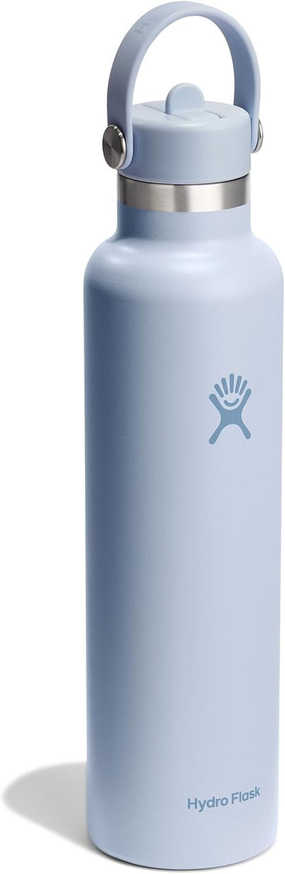 Hydro Flask Water Bottle - Insulated Stainless Steel - Leakproof Straw Lid - 24 Oz Surf Blue