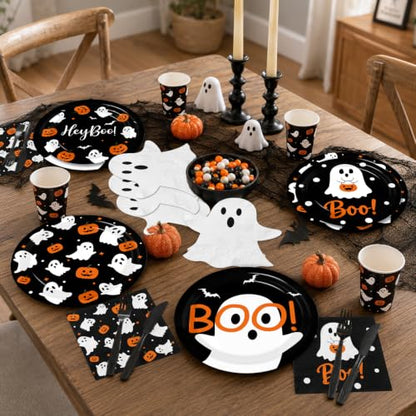 Halloween Party Supplies Kit for 24 Guests - Ghost & Pumpkin Theme