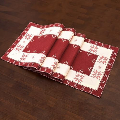 Christmas Snowflake Table Runner 14 x 54 Inch Embroidered Holiday Decor