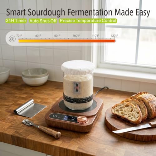 Sourdough Starter Warmer & Dough Proofer with Real-Time Temp Probe - Walnut