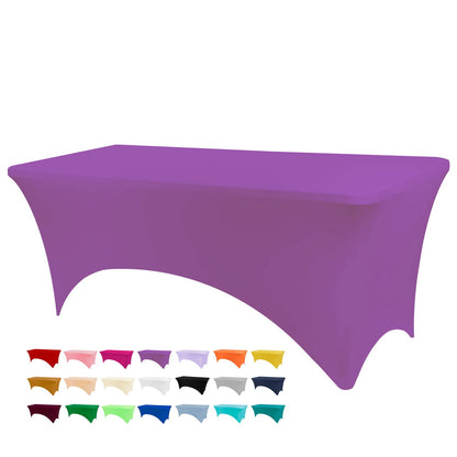 BDDC Table Covers for 4 Foot Tables, Spandex Table Covers 4ft, Purple Table Cloths Rectangle 4ft for Events, Wedding, Banquets & Parties