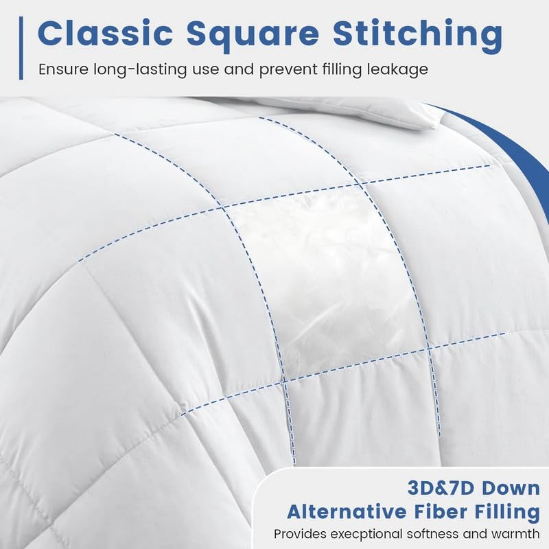 King Comforter White Duvet Insert All Season Down Alternative Bedding