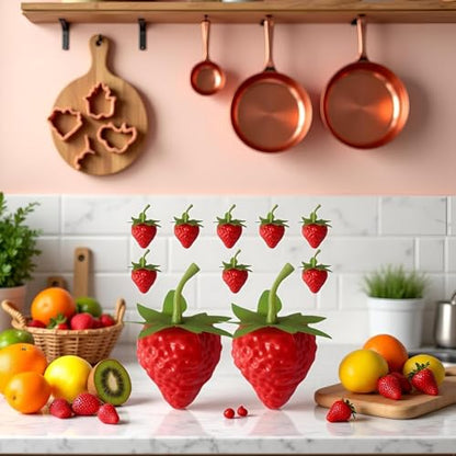 Set of 20 Realistic Fake Strawberries for Home Decor and Photography