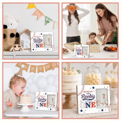 Baseball 1st Birthday Photo Frame - Baby Memory Keepsake, Party Decor