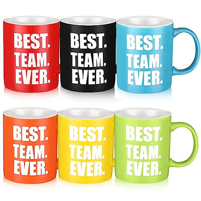 Multicolor Christmas Team Mugs Set - 12 oz Best Team Ever Gifts
