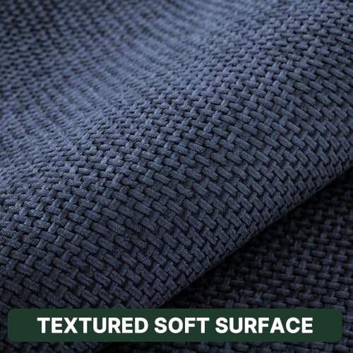 2-Piece Bathroom Mat Set - Absorbent Chenille Rugs, Non-Slip, Machine Washable, 32x20 & 24x17 inches, Blue
