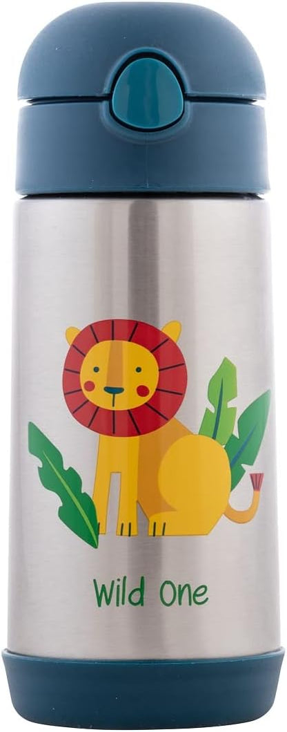 Stephen Joseph Insulated Water Bottle - Double Wall Stainless Steel, BPA-Free, 11.8 Ounces, ZOO