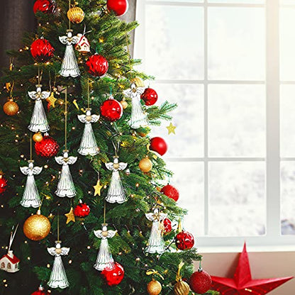 24 Pcs Christmas Glass Angel Ornaments - Mini Hanging Tree Decorations