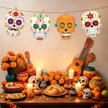 Dia De Los Muertos Sugar Skull Decorations Double Printed - Skull.24