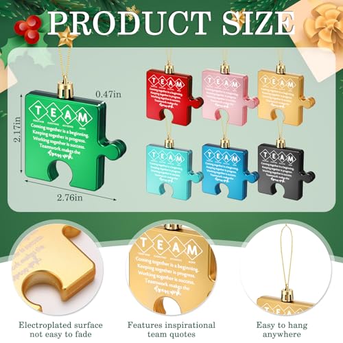 Team Christmas Ornaments Bulk Set - 63 Puzzle & Matchbox Decorations for Employee Appreciation - Variation of THIS listing