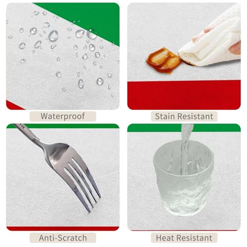 Italian Flag Tablecloth 70x120 Inches Red White Green Fabric for Italian Theme Party