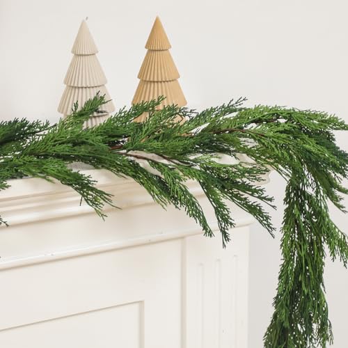Artificial Christmas Cedar Garland 9 ft - Realistic Faux Greenery for Holiday Decor - Variation of THIS listing