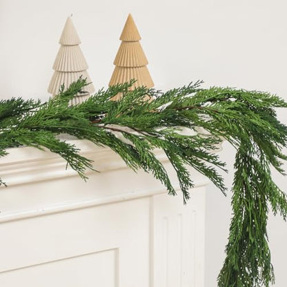 Artificial Christmas Cedar Garland 9 ft - Realistic Faux Greenery for Holiday Decor - Variation of THIS listing