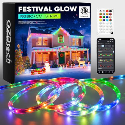 Outdoor RGBWW LED Strip Lights 100FT/30M Waterproof Color Changing Festival Lighting