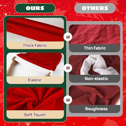 Christmas Chair Cover, Santa Hat Chair Covers with 4Pcs Silverware Holders Santa Chair Back Cover for Christmas Dinner Table Holiday Party Decoration