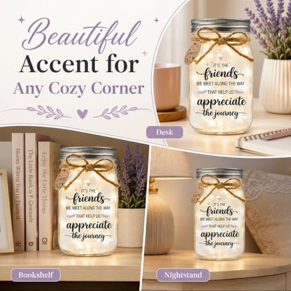 GoodFriend Friendship Mason Jar Light Gift for Women - Best Friend Keepsake