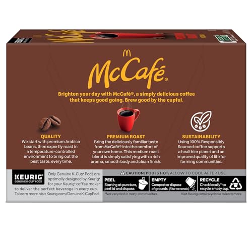 McCafe Premium Roast Coffee, Single Serve Keurig K-Cup Pods, Medium Roast, 60 Count, (6 Packs of 10)