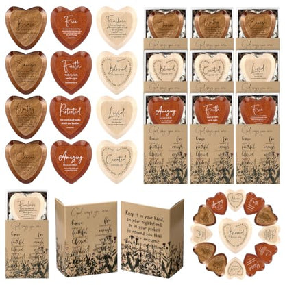 Christian Wooden Heart Gift Set with 108 Pieces & Inspirational Box - Multicolor
