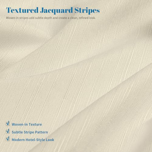 2-in-1 Waterproof Textured Fabric Shower Curtain - Cream, 72x72 Inches, Pack of 1