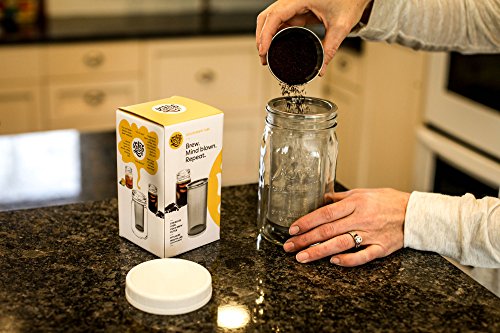 Brew Tube - Cold Brew Coffee Maker - 1 or 2 Quart Stainless Steel Mesh Reusable Filter for Wide Mouth Glass Mason Jar