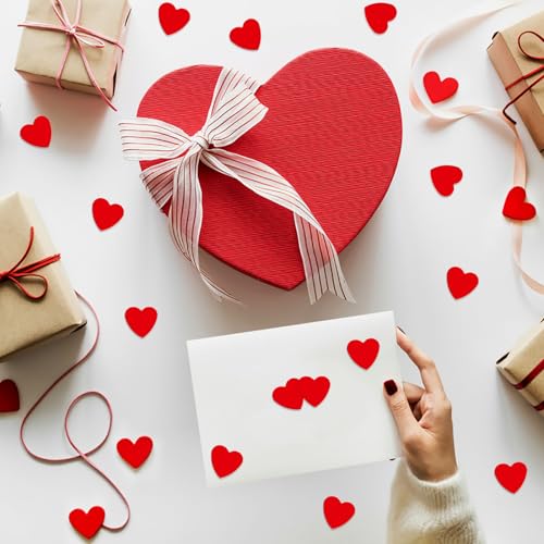 Werich Heart Confetti Shiny Foil Decorations for Valentine's Day, Weddings, Birthdays, Christmas - Red, 45g