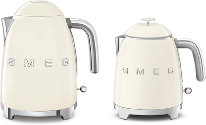 SMEG Mini 50's Retro Electric Kettle - 3 Cup Capacity, Double Wall Design, Cream Color