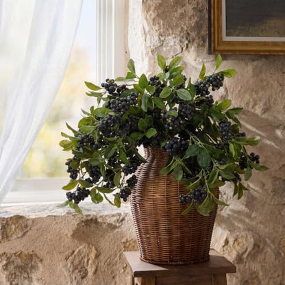 Artificial Blueberry Stems - 35.4 Inch Orange Faux Berries for Fall Decor
