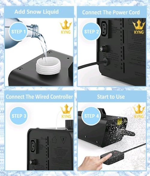 KYNG Snow Machine - 650W Wired Remote Snowflake Maker for DJ Parties & Holiday Celebrations