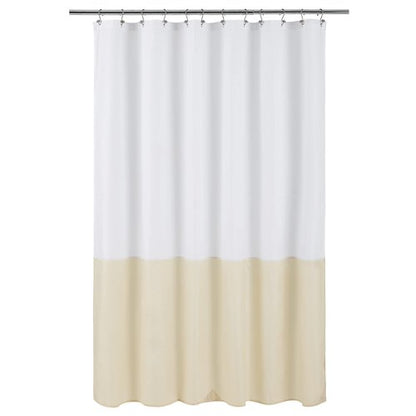 ALYVIA SPRING Waterproof Fabric Shower Curtain Liner - Soft & Light-Weight Cloth Shower Liner, 3 Bottom Magnets, Hotel Quality & Machine Washable - Standard Size 72x72, White and Cream