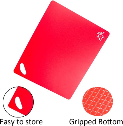 Skiennix Flexible Cutting Board Set - Easy-Grip Colorful Mats for Cooking | 4-Piece Plastic Sheets