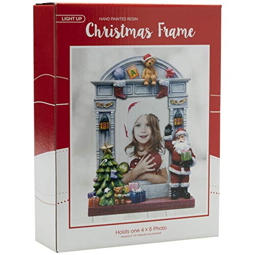 Light Up Christmas Picture Frame 4x6 Resin Santa & Tree Holiday Decor