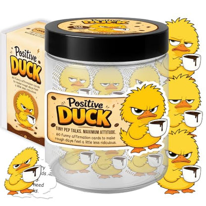 Positive Duck Jar - Funny Sarcastic Duck Cards for Daily Support - Duck Coffee Variation
