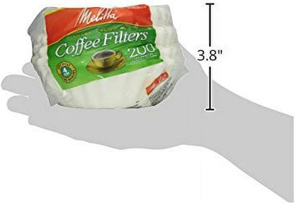 Melitta Junior Coffee Filters - 200-Count, Perfect for 4-6 Cup Brewers | White (Pack of 3)