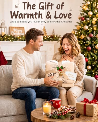 Newwiee Wearable Blanket Hoodie for Women - Beige Gift from Husband
