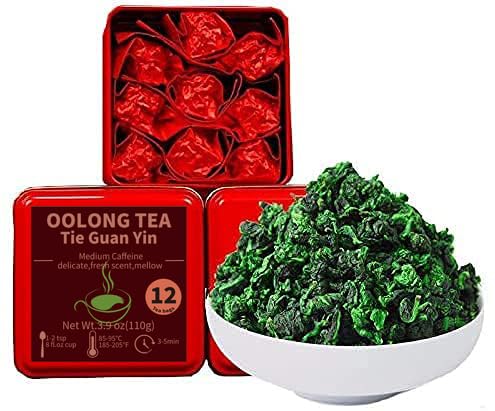 安溪铁观音3.9oz Anxi Tie Guan Yin Oolong Tea Loose Leaf - Chinese Tea Leaves Tieguanyin Iron Goddess of Mercy - Fujian High Mountain Wu Long Green Tea Ti Kuan Yin 110g