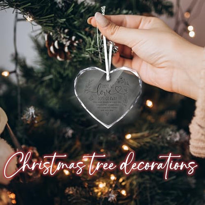 Heart-Shaped Memorial Ornament - Love & Remembrance Gift, 3-Inch Crystal Decoration