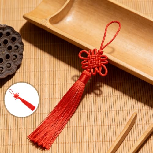 20 Pack Red Chinese Knot Tassel Pendants for Keychains & Home Decor