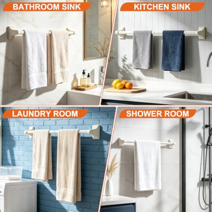 24 Inch Towel Bar Replacement Rod for Vintage Bathroom - No Drill, Rustproof PVC